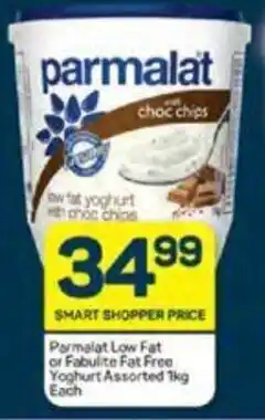 Pick n Pay Parmalat Low Fat or Fabulite Fat Free Yoghurt Assorted 1kg Each offer