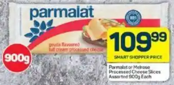 Pick n Pay Parmalat or Melrose Processed Cheese Slices Assorted 900g Each offer