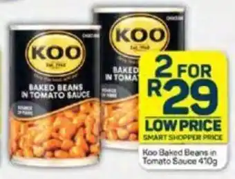 Pick n Pay Koo Baked Beans in Tomato Sauce 410g offer