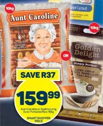 Pick n Pay Aunt Caroline or Spekko Long Grain Parboiled Rice 10kg offer