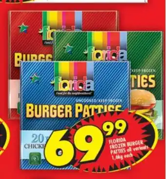 Shoprite Florida Frozen Burger Patties All Variants 1.6kg each offer