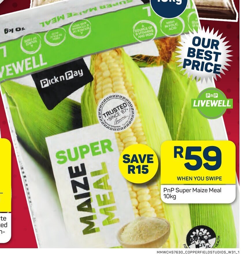 PnP Super Maize Meal 10kg offer at Pick n Pay