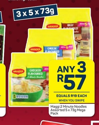 Pick n Pay Maggi 2 Minute Noodles Assorted 5 x 73g Mega Pack offer