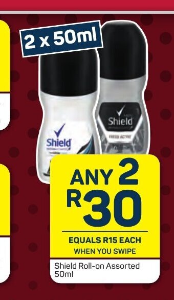 Pick n Pay Shield Roll-On Assorted 50ml offer