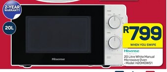 Pick n Pay Hisense - 20 Litre White Manual Microwave Oven offer