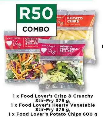 Food Lover's Market 1x Food Lover's Crisp & Crunchy Stir-Fry 375g, 1x Food Lover's Hearty Vegetable Stir-Fry, 1x Food Lover's Potato Chips 600g offer