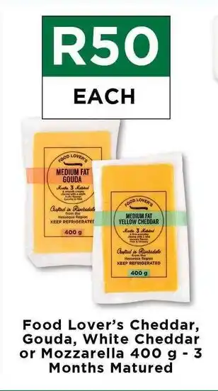 Food Lover's Market Food Lover's Cheddar, Gouda, White Cheddar or Mozzarella 400g 3 Months Matured offer