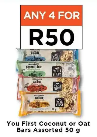 Food Lover's Market You First Coconut or Oat Bars Assorted 50g offer