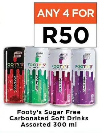 Footy's Sugar Free Carbonated Soft Drinks Assorted 300ml