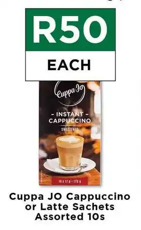 Cuppa JO Cappuccino or Latte Sachets Assorted 10s