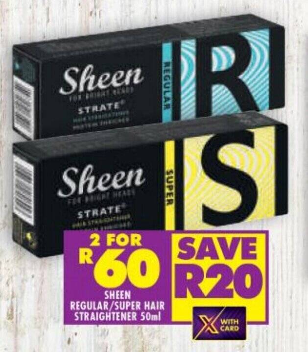 SHEEN REGULAR/SUPER HAIR STRAIGHTENER 50ml offer at Shoprite