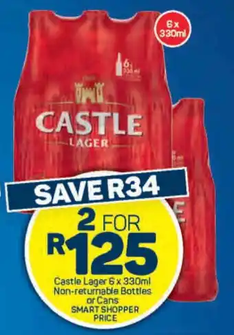 Pick n Pay Castle Lager 6x 330ml Non-returnable Bottles or Cans offer