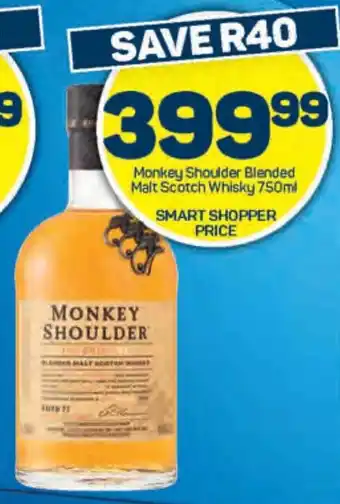 Pick n Pay Monkey Shoulder Blended Malt Scotch Whisky 750ml offer