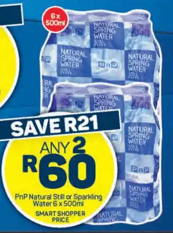 Pick n Pay PnP Natural Still or Sparkling Water 6 x 500ml offer