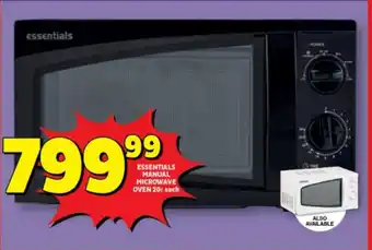 ESSENTIALS MANUAL MICROWAVE OVEN 20L each