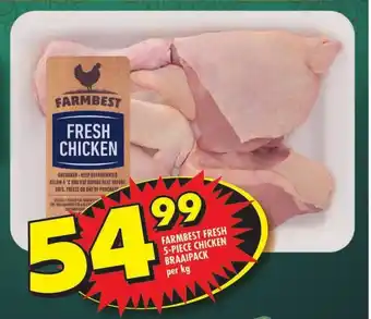 Shoprite FARMBEST FRESH 5-PIECE CHICKEN BRAAIPACK per kg offer