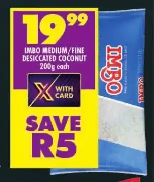 Shoprite IMBO MEDIUM/FINE DESICCATED COCONUT 200g each offer