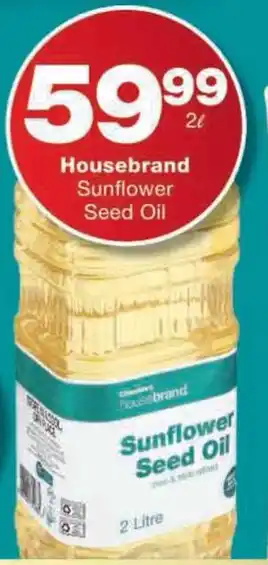 Checkers Housebrand Sunflower Seed Oil 2 Litre offer