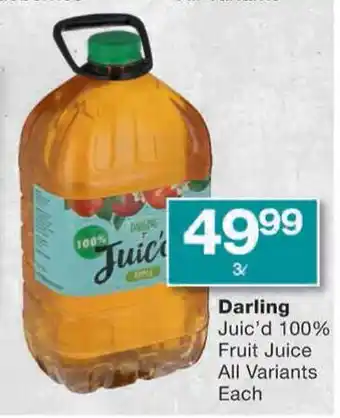 Checkers Darling Juic'd 100% Fruit Juice All Variants Each offer