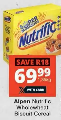 Checkers Alpen Nutrific Wholewheat Biscuit Cereal offer