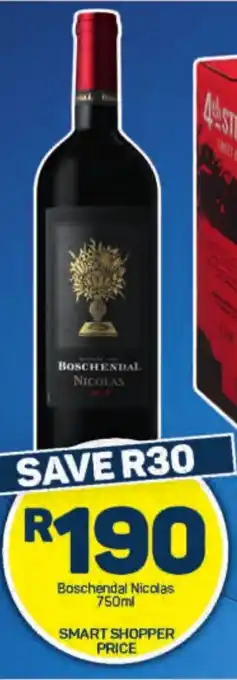Pick n Pay Liquor Boschendal Nicolas 750ml offer