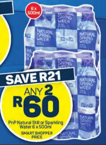 Pick n Pay Liquor PnP Natural Still or Sparkling Water 6 x 500ml offer