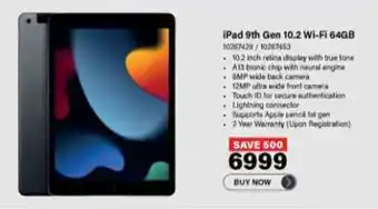 Incredible Connection iPad 9th Gen 10.2 Wi-Fi 64GB offer
