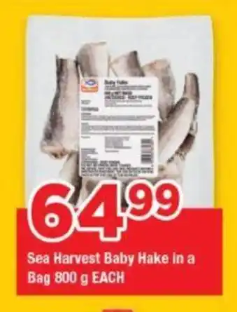 OK Grocer Sea Harvest Baby Hake in a Bag 800g EACH offer