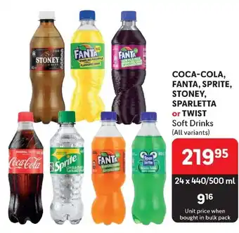 Makro COCA-COLA, FANTA, SPRITE, STONEY, SPARLETTA or TWIST Soft Drinks (All variants) offer