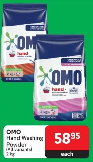 Makro OMO Hand Washing Powder (All variants) 2kg offer