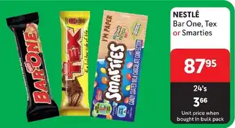 Makro NESTLÉ Bar One, Tex or Smarties offer