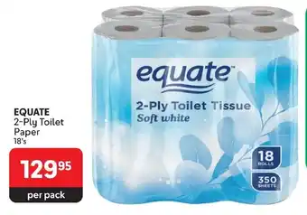 Makro EQUATE 2-Ply Toilet Paper 18's offer