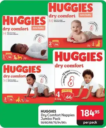 Makro HUGGIES Dry Comfort Nappies Jumbo Pack offer