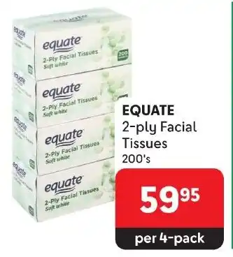 Makro EQUATE 2-ply Facial Tissues 200's offer