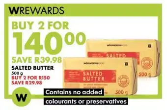Woolworths SALTED BUTTER 500g offer