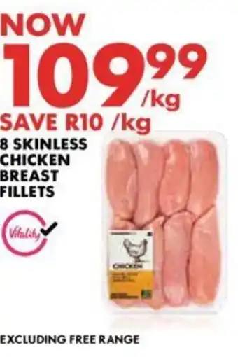 Woolworths 8 SKINLESS CHICKEN BREAST FILLETS offer