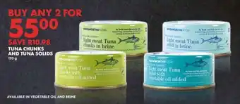 Woolworths TUNA CHUNKS AND TUNA SOLIDS 170g offer