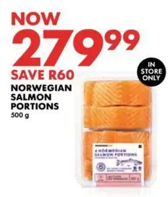 Woolworths NORWEGIAN SALMON PORTIONS 500g offer
