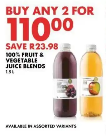 Woolworths 100% FRUIT & VEGETABLE JUICE BLENDS 1.5L offer