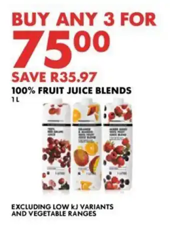 Woolworths 100% FRUIT JUICE BLENDS 1L offer