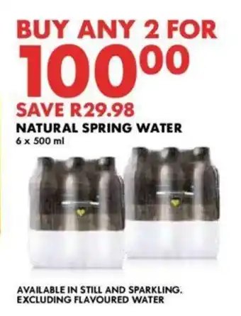 Woolworths NATURAL SPRING WATER 6 x 500 ml offer