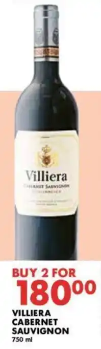 Woolworths VILLIERA CABERNET SAUVIGNON 750ml offer