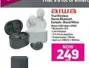 Game Aiwa True Wireless Stereo Bluetooth Earbuds Black/White ATWS-40B/ATWS-40W-Each offer