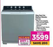 Game Defy 15Kg Twin Tub Washer Metallic DTT151 offer