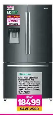 Hisense 536L French Door Fridge Black