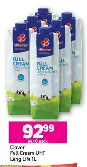 Game Clover Full Cream UHT Long Life-6's x 1Ltr Per Pack offer