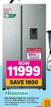 Game Hisense 516L Side By Fridge Inox H670SIA-WD offer