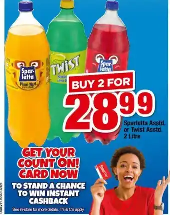 OK Foods Sparletta Asstd or Twist Asstd 2 litre offer
