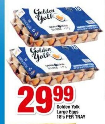 OK Foods Golden Yolk Large Eggs 18's per tray offer
