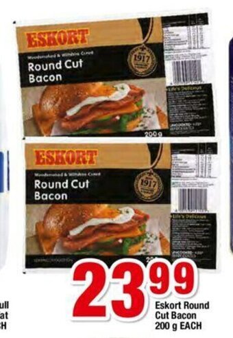 OK Foods Eskort Round Cut Bacon 200g each offer